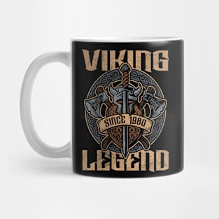 Viking Legend Since 1980 Birthday Norse Helmet Axe Mug